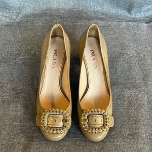 Prada Pumps with Studded Buckle